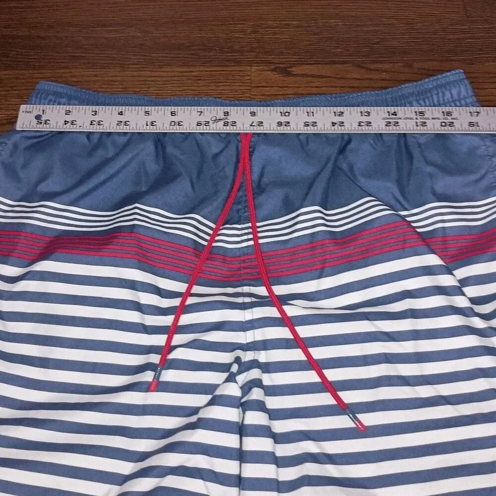 Vineyard Vines Swim Trunks Mens Large Lined Red White Blue Striped